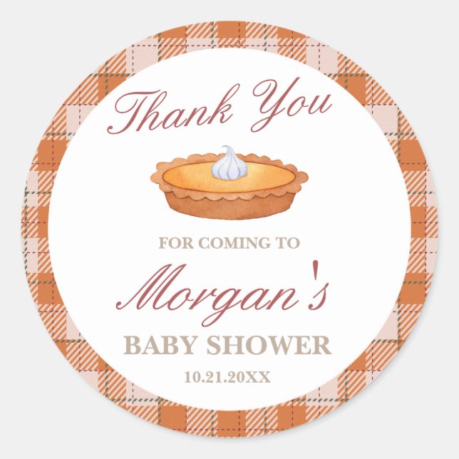 Sticker rond Baby shower à tarte Cutie (Devant)