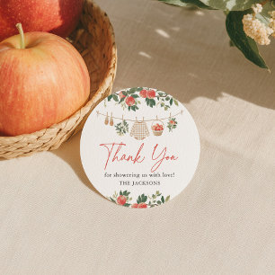 Sticker Rond Baby shower Apple Fall
