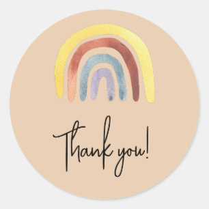 Sticker Rond Baby shower arc-en-ciel Boho merci