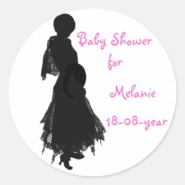 Sticker Rond Baby shower autocollant, classe (Devant)