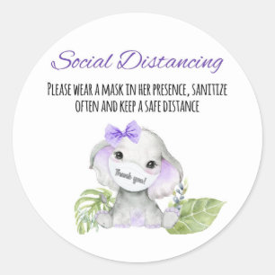 Sticker Rond Baby shower autocollants, étiquettes, distance soc
