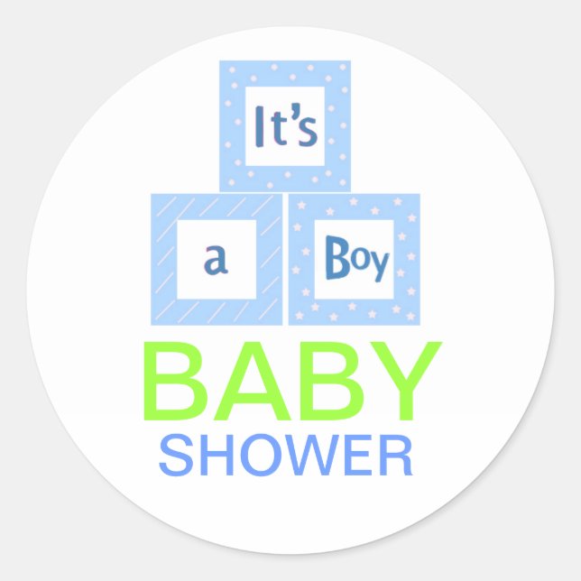 Sticker Rond Baby shower Baby Blocks (Devant)