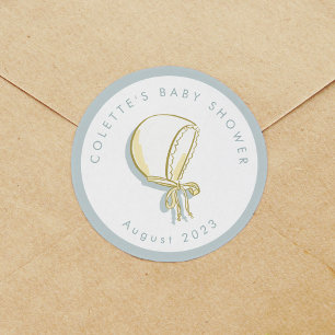 Sticker Rond Baby shower Baby Bonnet