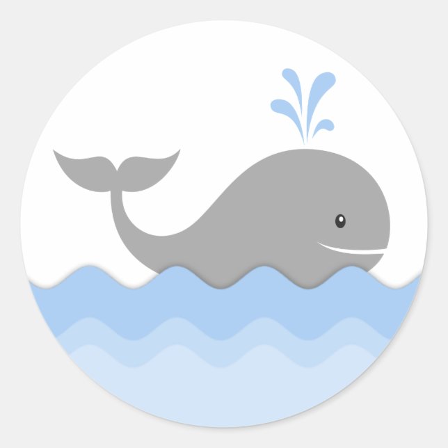 Sticker Rond Baby shower baleine (Devant)