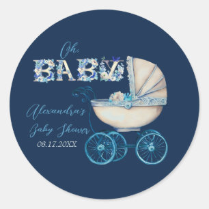 Sticker Rond Baby shower bébé de transport