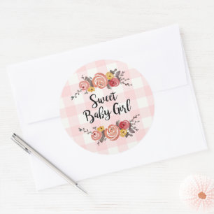 Sticker Rond Baby shower bébé doux