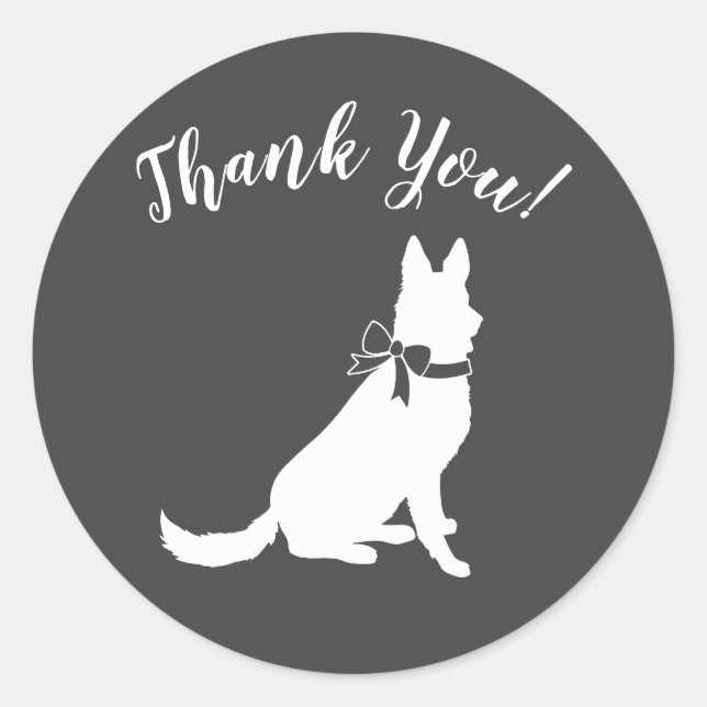 Sticker Rond Baby shower berger allemand chien sans sexe (Devant)