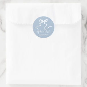 Sticker Rond Baby shower bleu foncé Favoriser rond