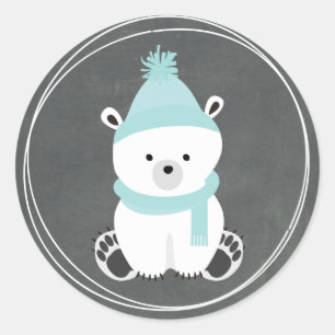 Sticker Rond Baby shower bleu inspiré par le tableau de bord de
