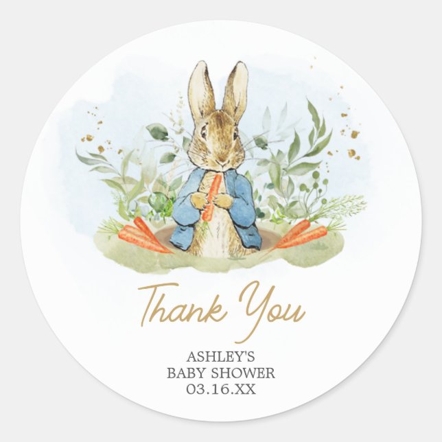 Sticker Rond Baby shower Blue Peter Rabbit (Devant)