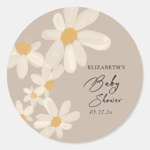 Sticker Rond Baby shower Brown de marais