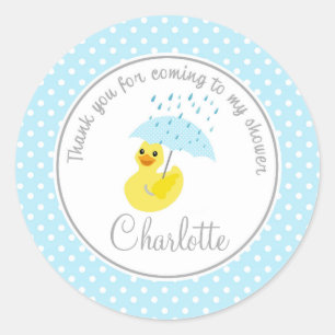 Sticker Rond Baby shower canard 2pouces merci cercle