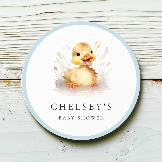Sticker Rond Baby-Shower Caneton (Créateur téléchargé)