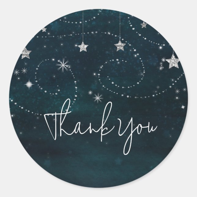 Sticker Rond Baby shower Celestial Starry Sky Fwirls Favoriser (Devant)
