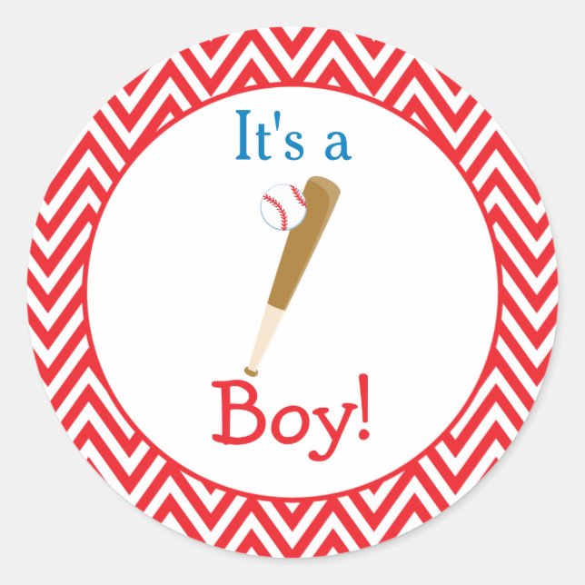 Sticker Rond baby shower 'C'est un garçon' (Devant)