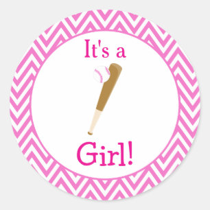 Sticker Rond baby shower 'C'est une fille'
