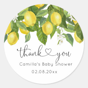 Sticker Rond Baby shower citron