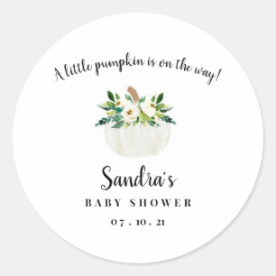 Sticker Rond Baby shower citrouille