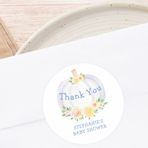 Sticker Rond Baby shower citrouille Merci 