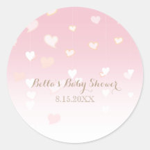 Baby shower Confetti Coeur Rose