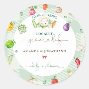 Sticker Rond Baby shower cultivé localement