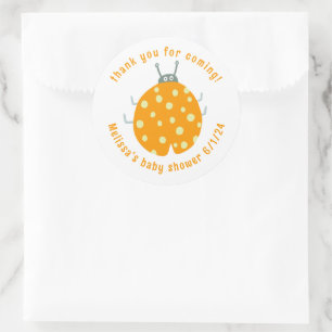 Sticker Rond Baby shower CUSTOM Merci Ladybug