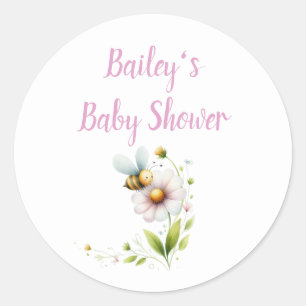 Sticker Rond Baby shower d'abeilles
