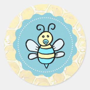 Sticker Rond Baby shower d'abeilles au miel