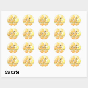 Sticker Rond Baby shower d'abeilles miel
