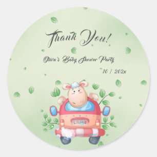 Sticker Rond Baby shower d'agneau pour bébés mignon