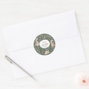 Sticker Rond Baby shower d'amis de la forêt