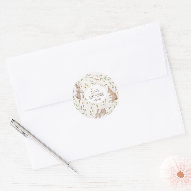 Sticker Rond Baby shower d'amis de la forêt (Enveloppe)