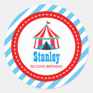 Sticker Rond Baby shower d'anniversaire du carnaval de cirque