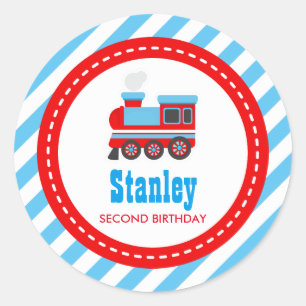 Sticker Rond Baby shower d'anniversaire du train Choo Choo