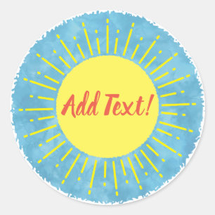 Sticker Rond Baby shower d'aquarelle Sunshine Arrière - plan pe