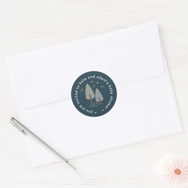 Sticker Rond Baby shower d'aventure Boy Marine Enveloppe Sceau (Enveloppe)