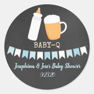 Sticker Rond Baby shower de bières pour bébés-Q couples Favoris