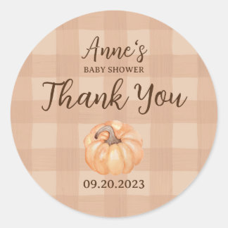 Sticker Rond Baby shower de Boho Little Citrouille Merci