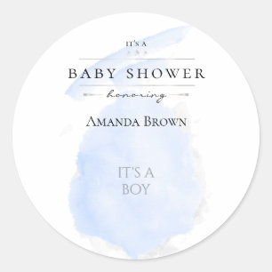 Sticker Rond Baby shower de bonbons bleu coton couleur bleu d'e