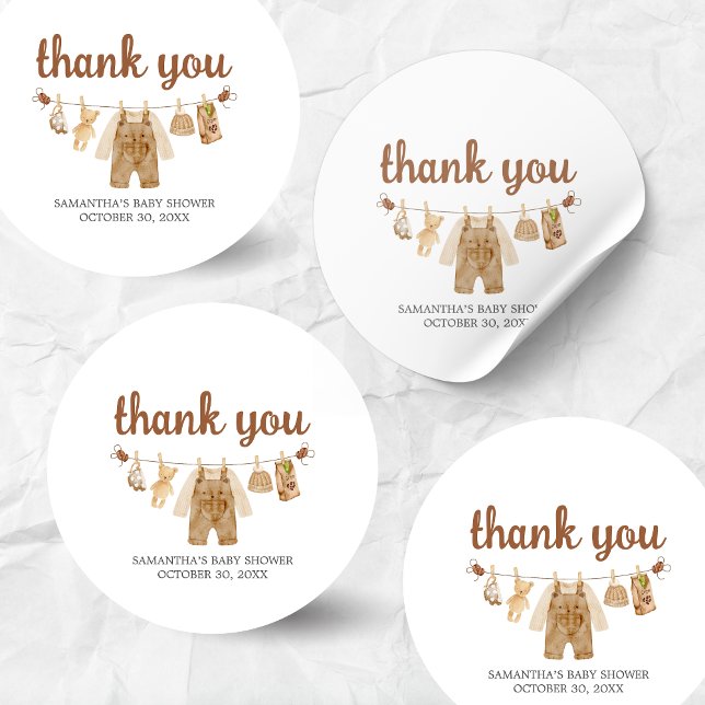 Sticker Rond Baby shower de brassage de café (Coffee Little Bean Baby Shower Sticker)
