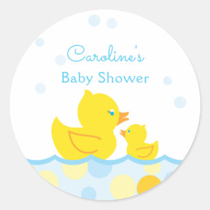 Sticker Rond Baby shower de canard en caoutchouc Faveurs