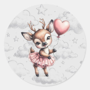 Sticker Rond Baby shower de cerfs