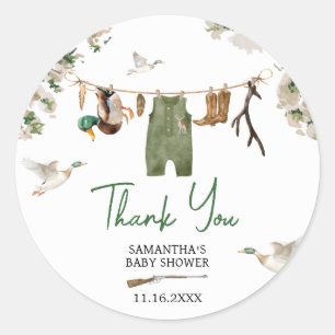 Sticker Rond Baby shower de chasse au canard