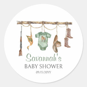 Sticker Rond Baby shower de chasse au canard