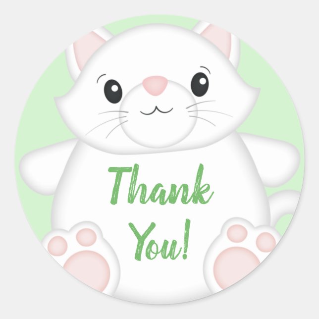 Sticker Rond Baby shower de chat Kitty (Devant)
