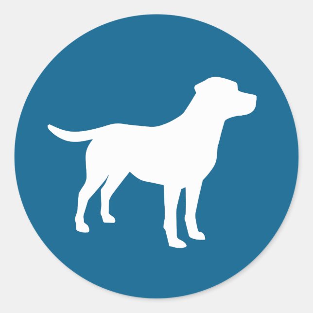 Sticker Rond Baby shower de chiot de laboratoire Silhouette (Devant)