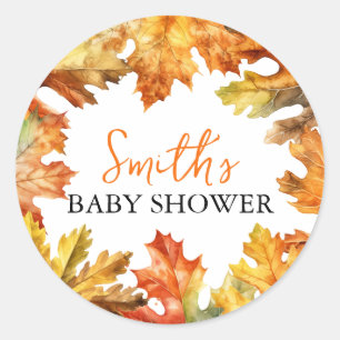 Sticker Rond Baby shower de couleurs chaudes