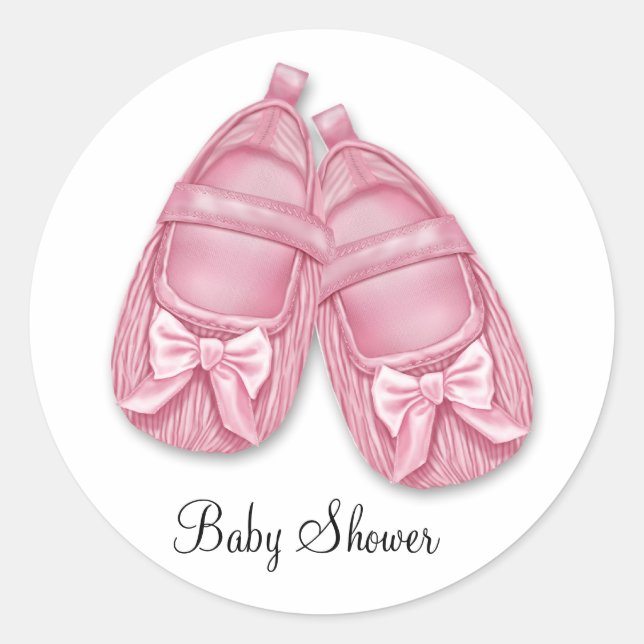 Sticker Rond Baby shower de crottes roses (Devant)