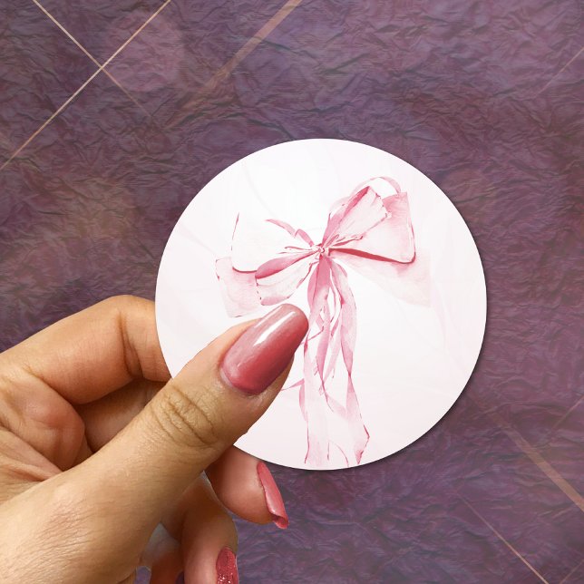 Sticker Rond Baby shower de fille à l'aquarelle simple de cou r (Créateur téléchargé)