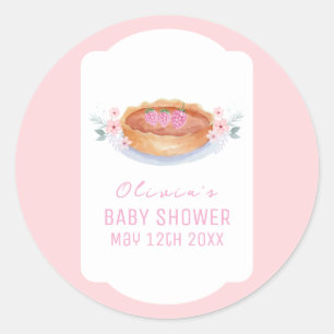 Sticker Rond Baby shower de framboise à la croûte à la crème do